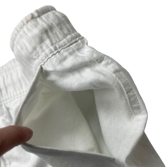 Gap Linen Blend Shorts White Pockets Pull On Drawstring Waist Women's Small - Picture 9 of 10